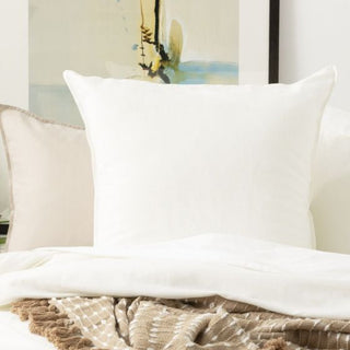 Renee Taylor Cavallo Stone Washed 100% Linen Quilt Cover Set White