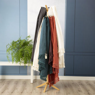 Cavallo Stone Washed 100% Linen Throw - PLUM By Renee Taylor