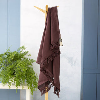 Cavallo Stone Washed 100% Linen Throw - PLUM By Renee Taylor