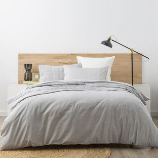 Solana SILVER Washed Cotton Quilt Cover Set by Renee Taylor
