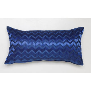 Chevron Navy Long Filled Cushion 30 x 60cm by Logan and Mason