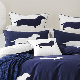 Dachshund Indigo Quilt Cover Set by Bianca