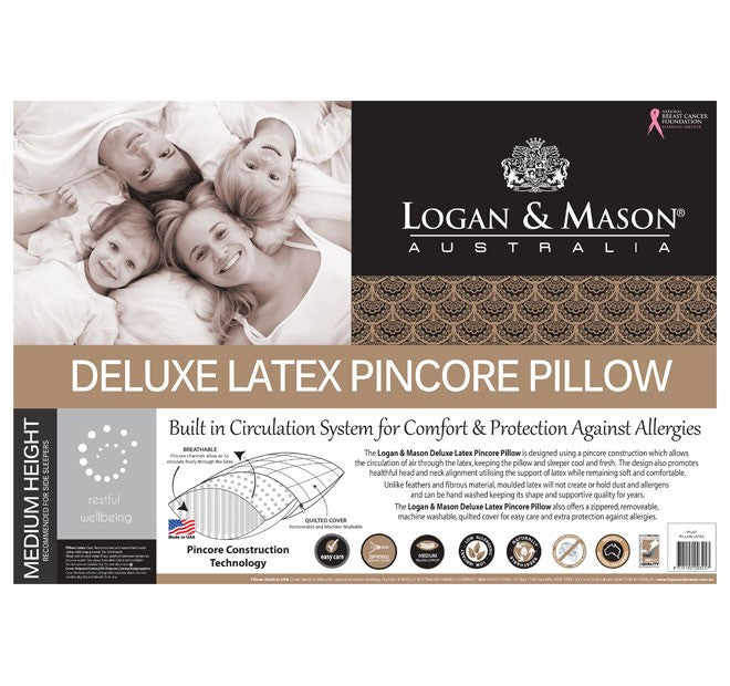 Deluxe Pure Latex Pincore Pillow by Logan Mason Planet Linen