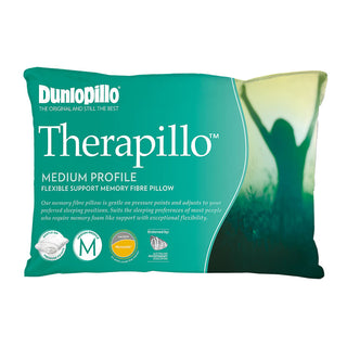 Dunlopillo Therapillo Flexible Support Memory Fibre Pillow Medium Profile