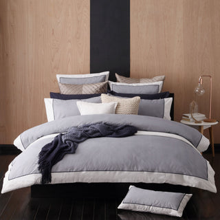 Essex Navy Quilt Cover Set by Logan & Mason