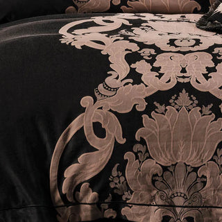 Dionisia Black Quilt Cover Set by GRACE Linen House