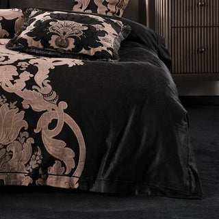 Dionisia Black Quilt Cover Set by GRACE Linen House