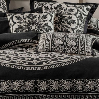 Giovanni Black Quilt Cover Set by GRACE Linen House SUPER KING