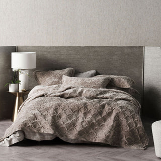 Livia Green Quilt Cover Set by Linen House