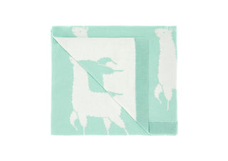 Llama 80x100cm Throw Rug Mint by Hiccups