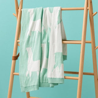 Llama 80x100cm Throw Rug Mint by Hiccups