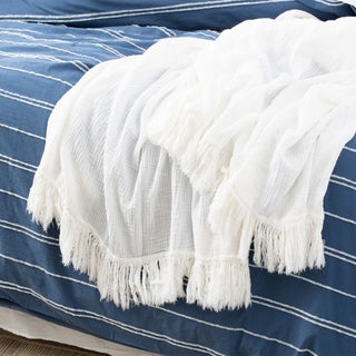 Hudson Vintage Washed Cotton Chenille Blue Quilt Cover Set by Renee Taylor