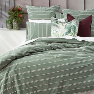 Hudson Vintage Washed Cotton Chenille Sage Quilt Cover Set by Renee Taylor