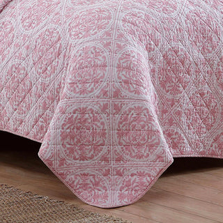 Ayla Dusted Rose Cotton Coverlet Set by Laura Ashley