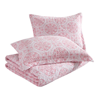Ayla Dusted Rose Cotton Coverlet Set by Laura Ashley