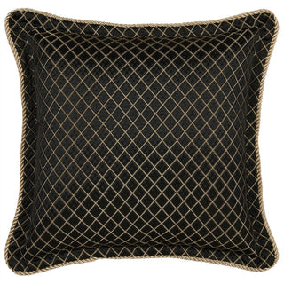 Lancaster Black Square Filled Cushion by Davinci