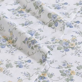 Le Fleur Cottage Blue Cotton Sheet Set by Laura Ashley