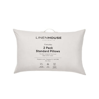 Everyday Washable Standard 2 Pack Pillow Pair 600gsm by Linen House