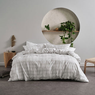 Westley Silver Flannelette Quilt Cover Setby Linen House
