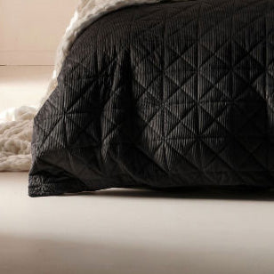 Heath Black Quilt Cover Set by Linen House