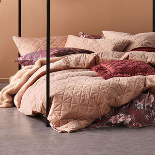 Heath Terracotta Quilt Cover Set by Linen House