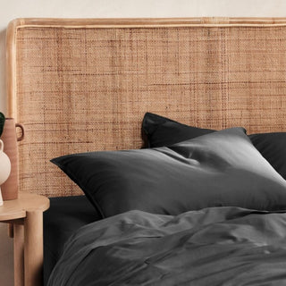 Nara Bamboo Cotton CHARCOAL Quilt Cover Set by Linen House