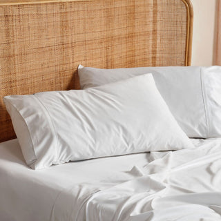 Nara Bamboo Cotton 400TC SHEET SET White by LINEN HOUSE