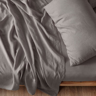 Nimes Pure Linen Ash SHEET SET by LINEN HOUSE