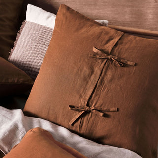 Nimes Cinnamon Linen European Pillowcase by Linen House