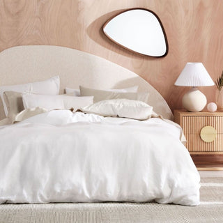 Nimes Linen QUILT COVER SET White by Linen House