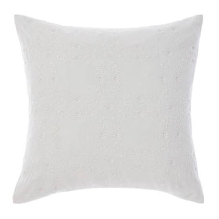 Abigail White Square filled Cushion 45 x 45cm by Linen House