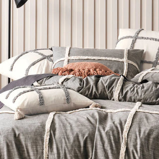 Lyndon Charcoal European Pillowcase by Linen House