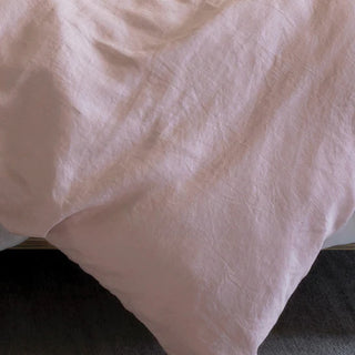 Nimes Rose Pink Linen QUILT COVER SET  by Linen House