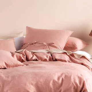 Nimes Rosette Linen QUILT COVER SET  by Linen House