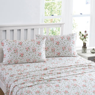 Lillian Coral Cotton Sheet Set by Tommy BahamaLillian Coral Cotton Sheet Set by Laura Ashley