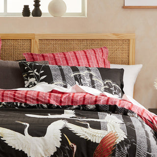 Tenshi Black Quilt Cover Set by Logan & Mason