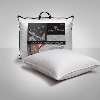 100% Feather European Pillow by Logan & Mason