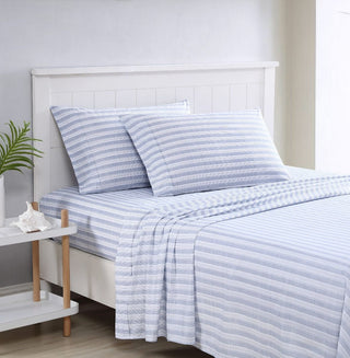 Maldive Stripe Indigo Cotton Sheet Set by Tommy Bahama