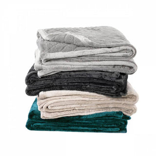 Mansfield Teal Sherpa Blanket by Bianca