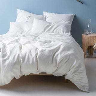 Nimes Linen QUILT COVER SET White by Linen House
