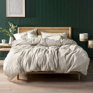Nimes Natural Linen QUILT COVER SET by Linen House