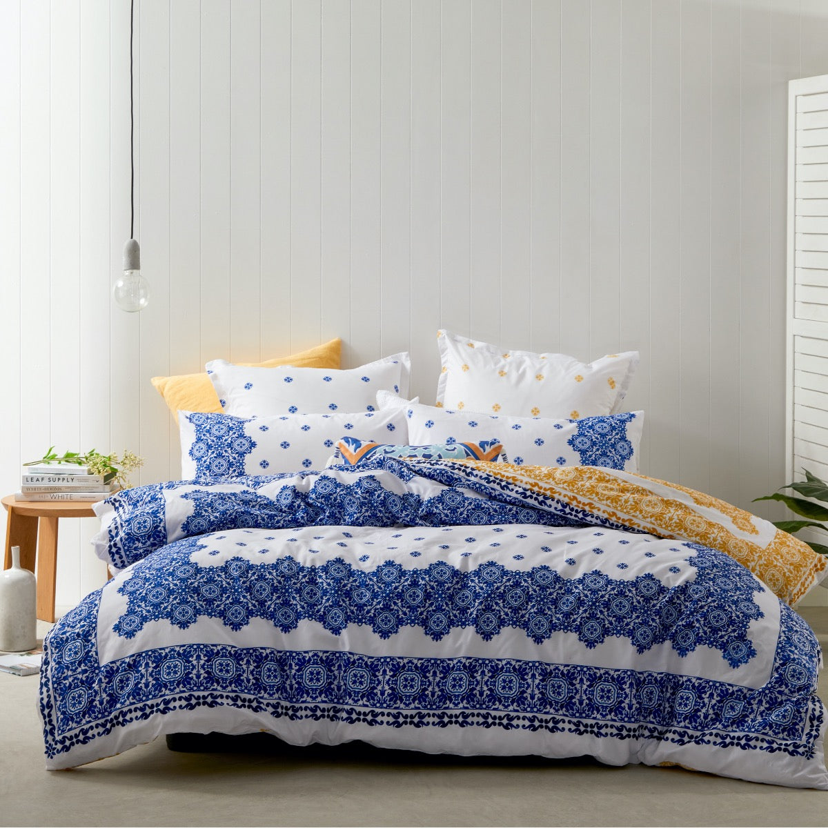 Palermo Navy Quilt Cover Set By Logan And Mason Planet Linen