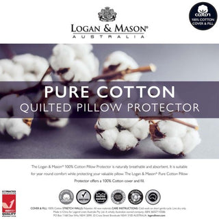 Pure Cotton Quilted Pillow Protector by Logan & Mason