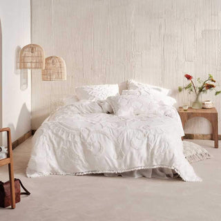 Rapello White Quilt cover set by Linen House