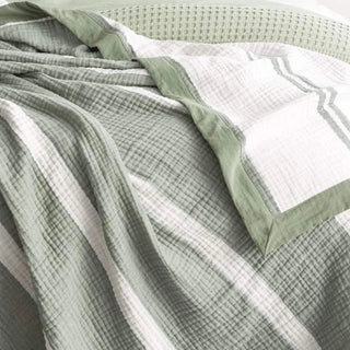 Brighton Washed Cotton Textured Blanket PISTACHIO By Renee Taylor