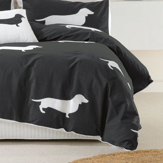 Dachshund Charcoal Quilt Cover Sets