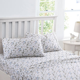 LAURA ASHLEY Spring Bloom WILDFLOWER 375THC Cotton Sheet Set