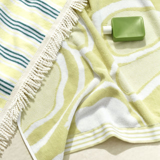 Shallows Tea Green Beach Towel by Sheridan