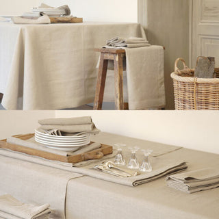 Venice Pure Linen Tablecloth Range GREY by RANS Jenny Mclean
