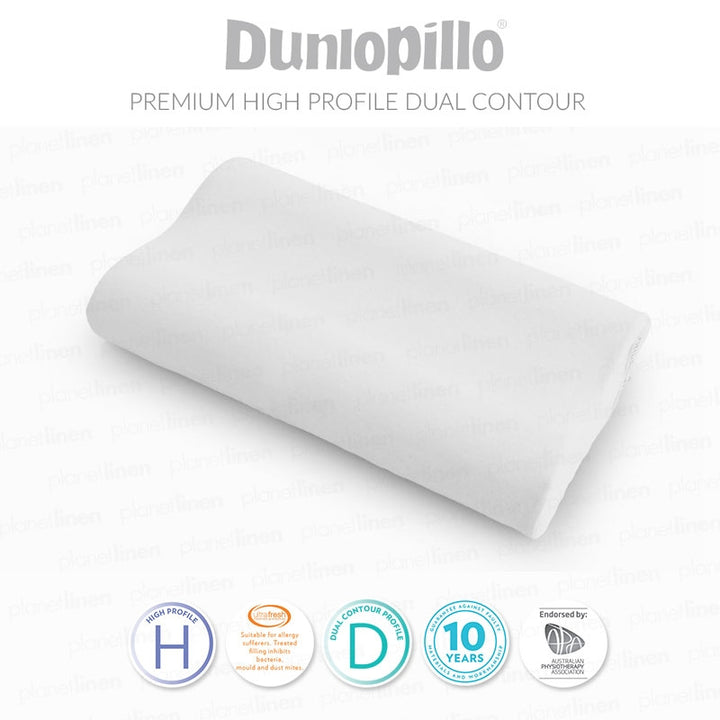 DUNLOPILLO Therapillo Memory Foam High Profile Dual Contour Pillow Planet Linen